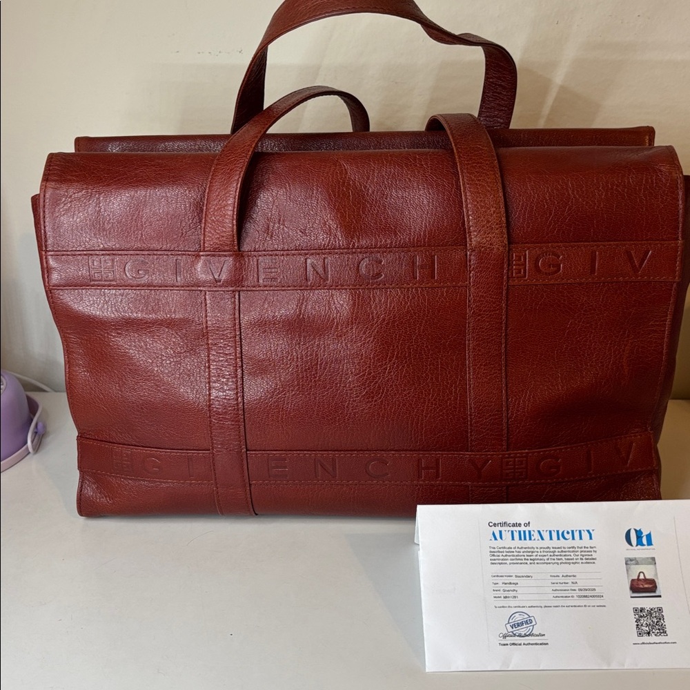 Vintage Givenchy Mahogany Leather Tote